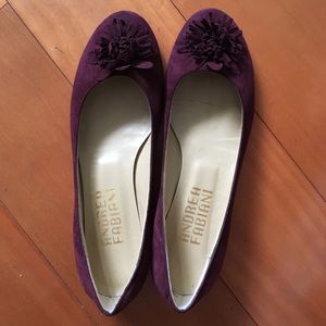 Burgundy Suede Flats. Italian Leather. Sz 39